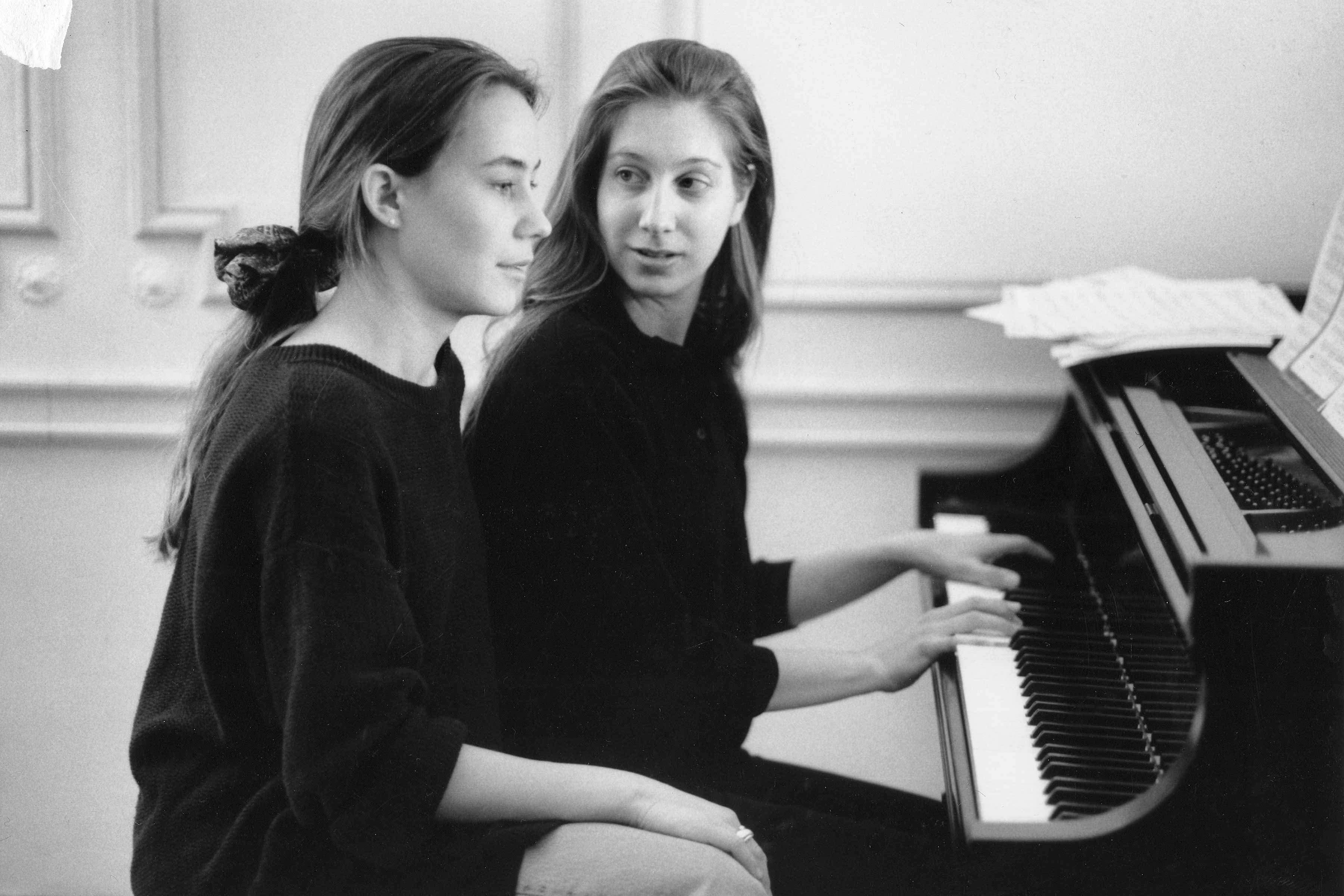 Eva practcing with a singer