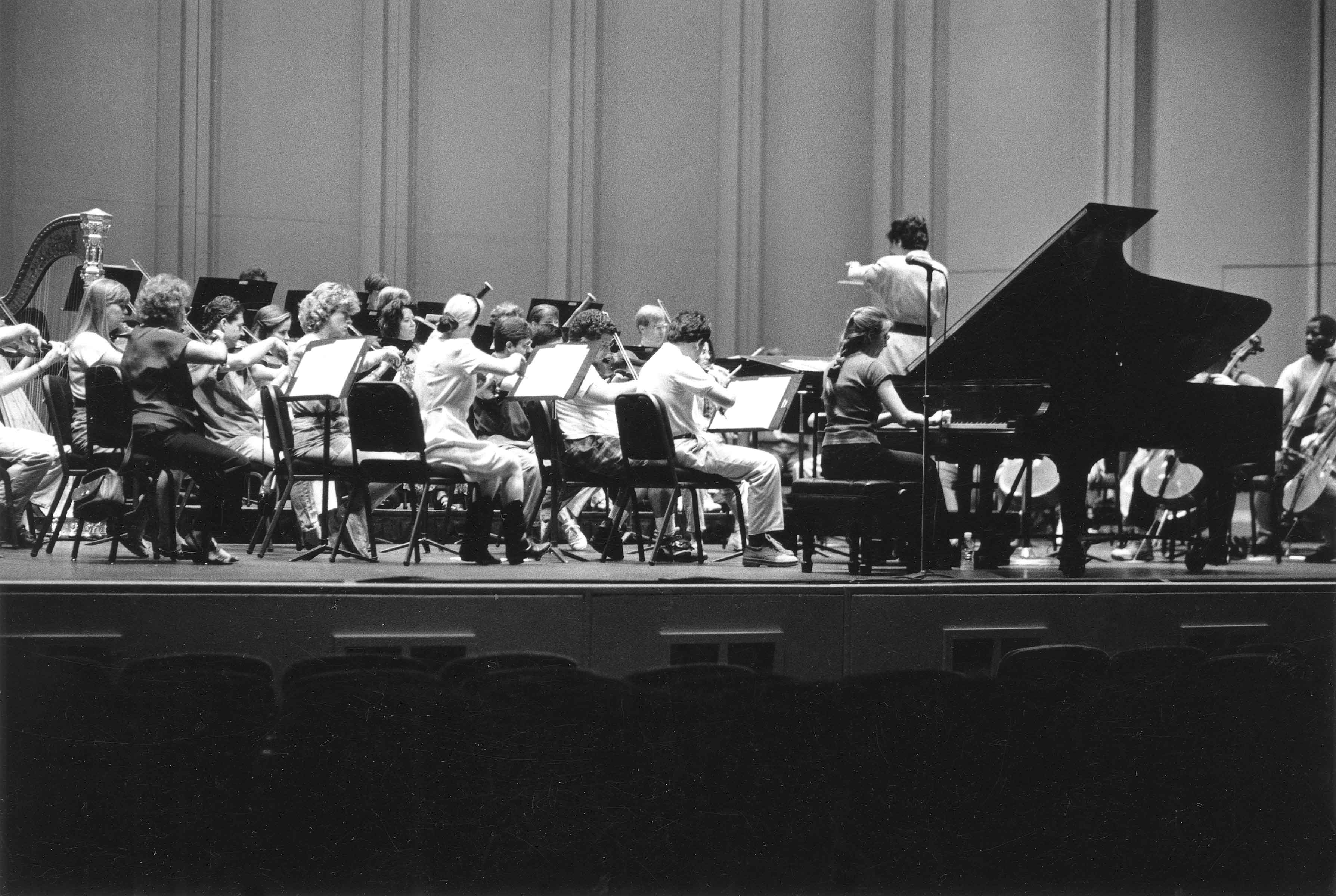 Rehearsal with a symphonic Orchestra