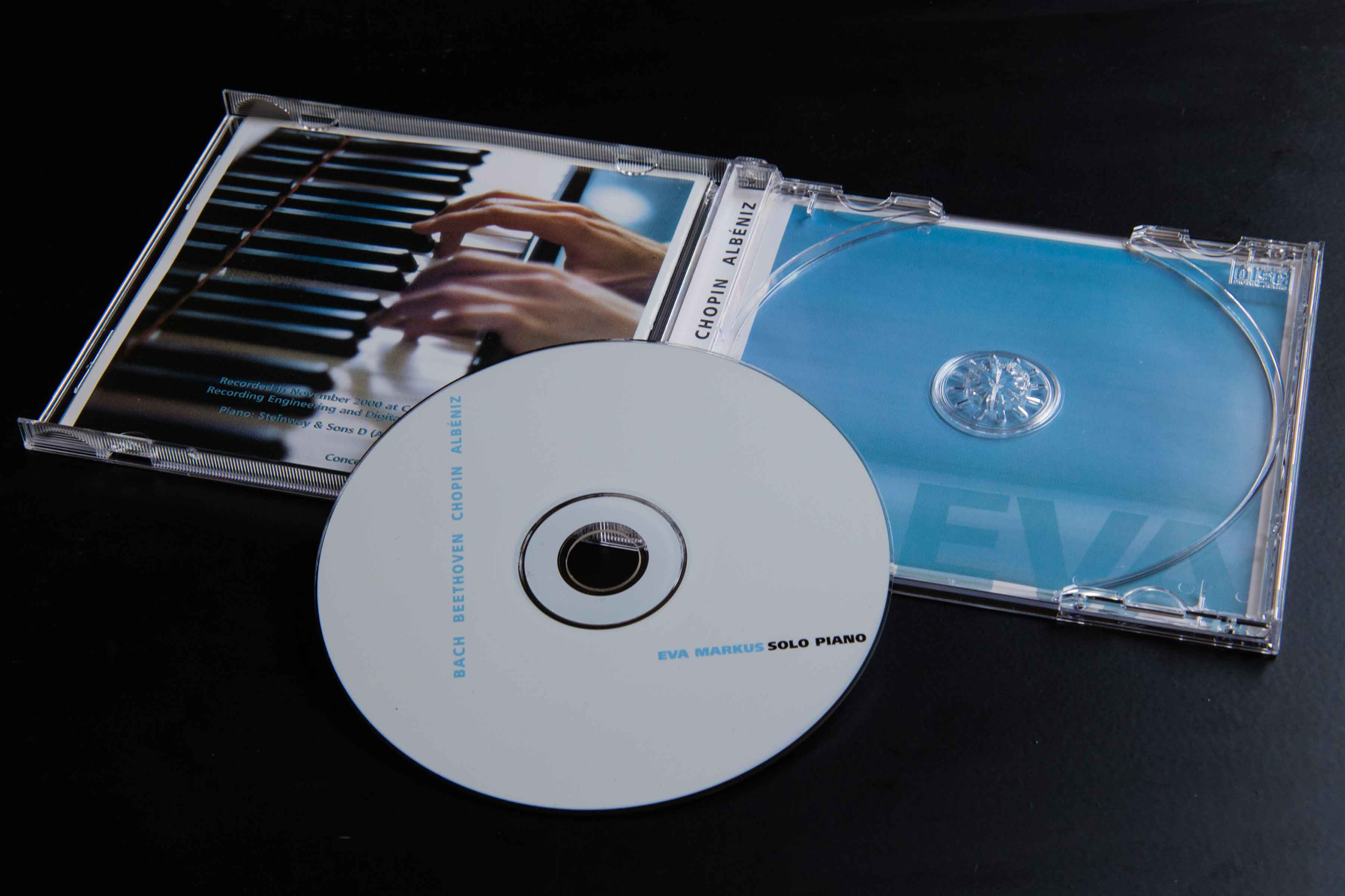 Eva composing at the piano