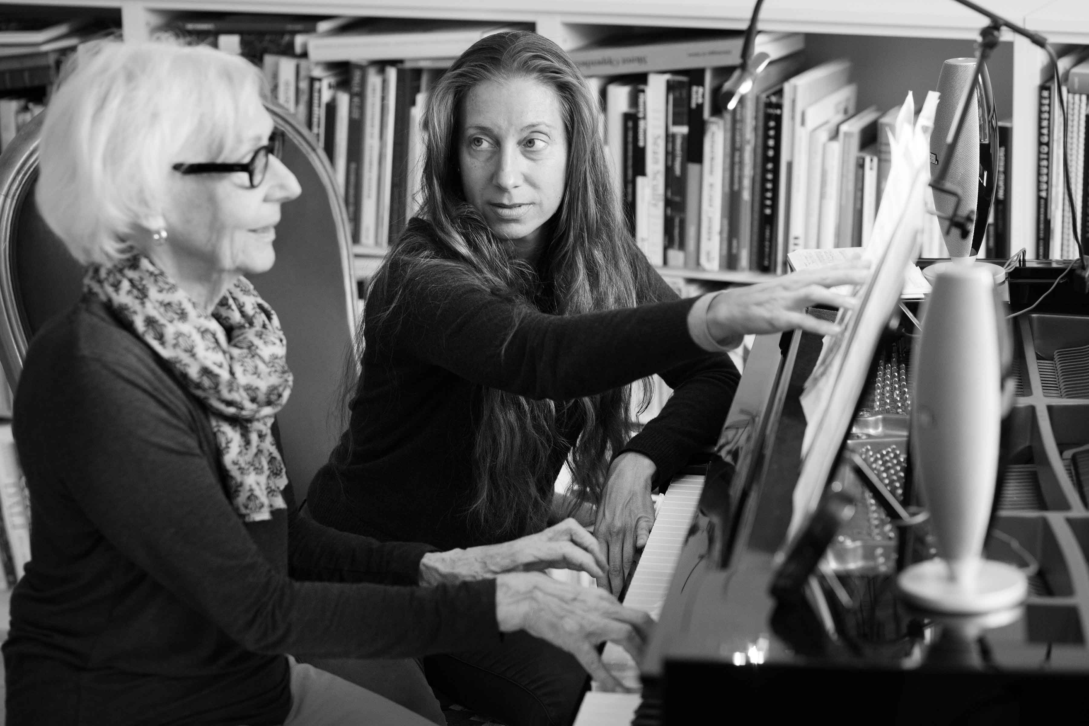 Eva teaching a senior student